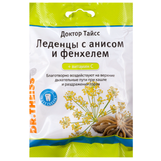 Леденцы Dr.Theiss от кашля анис и фенхель+витамин с 50г - Добрая аптека