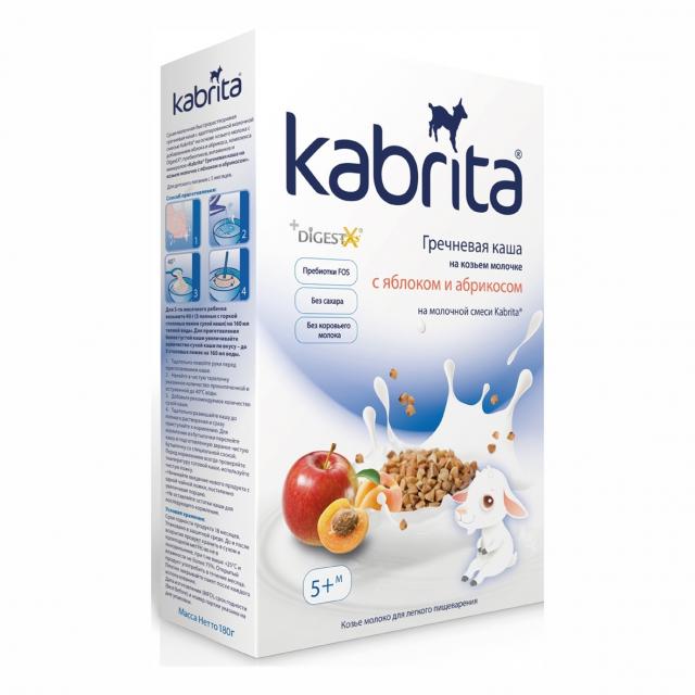 Kabrita Гречневая каша на козьем молоке с яблоком и абрикосом с 5 месяцев 180г Kabrita Гречневая каша на козьем молоке с яблоком и абрикосом с 5 месяцев 180г - Добрая аптека
