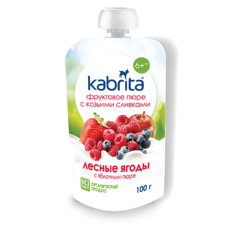 Kabrita Фруктовое пюре с козьими сливками Лесные ягоды с яблочым пюре Kabrita Фруктовое пюре с козьими сливками Лесные ягоды с яблочым пюре - Добрая аптека