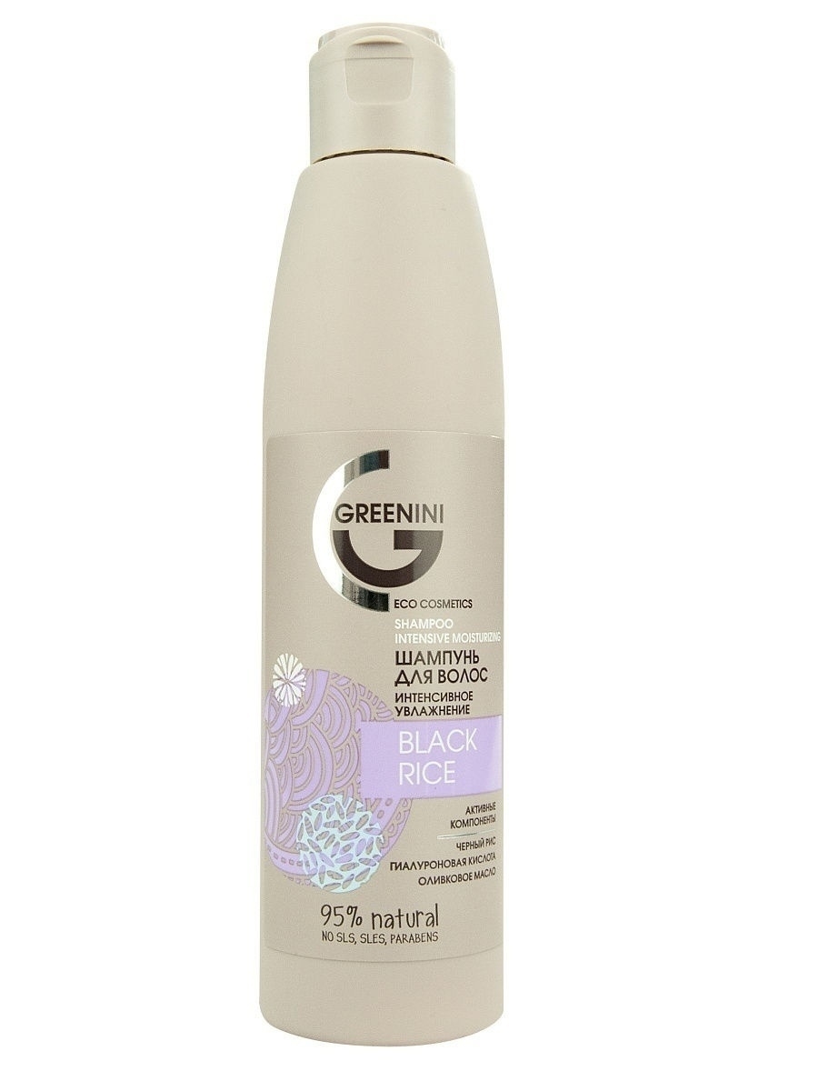 Greenini Шампунь для волос Интенсивное Увлажнение BLACK RICE 500 мл REL1 Greenini Шампунь для волос Интенсивное Увлажнение BLACK RICE 500 мл REL1 - Добрая аптека