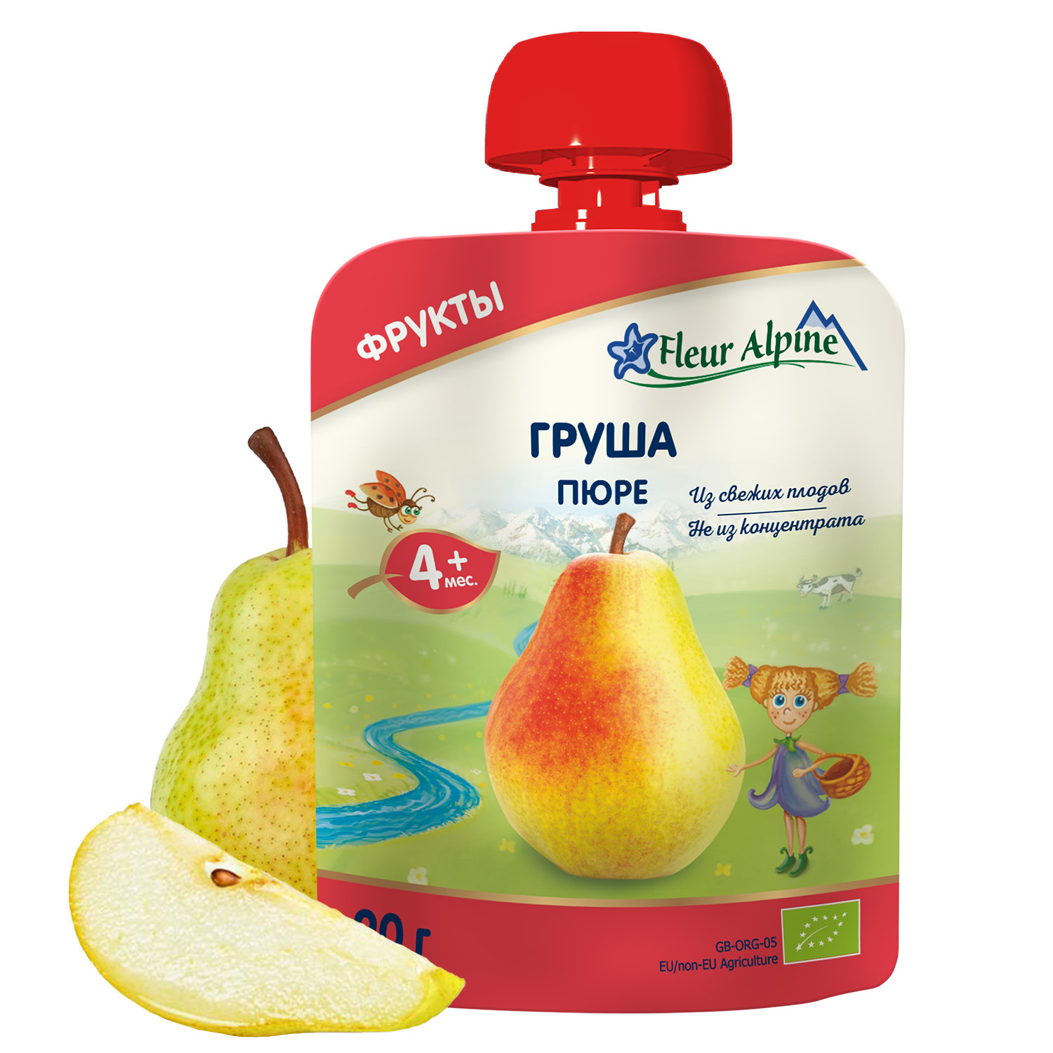 Флер Альпин пюре пауч Органик груша с 4 мес 90г/6 Флер Альпин пюре пауч Органик груша с 4 мес 90г/6 - Добрая аптека