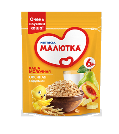 Малютка каша мол овсяная с фруктами220г Малютка каша мол овсяная с фруктами220г - Добрая аптека