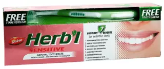 Зубная паста для чувствительных зубов 150г DABUR HERBAL+зубная щетка - Добрая аптека