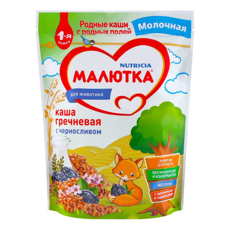 Малютка каша мол гречневая с черносливом 220гр Малютка каша мол гречневая с черносливом 220гр - Добрая аптека