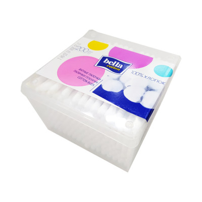 BELLA ВАТНЫЕ ПАЛОЧКИ КОТТОН N200 КОРОБКА КВАДРАТНАЯ - Добрая аптека