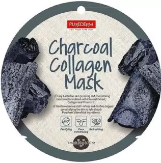 ПУРЕДЕРМ МАСКА Д/ЛИЦА КОЛЛАГ ДРЕВЕСНЫЙ УГОЛЬ №1 - Добрая аптека