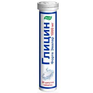 ГЛИЦИН ФОРТЕ ЭВАЛАР 1000мг N20 таб шип ГЛИЦИН ФОРТЕ ЭВАЛАР 1000мг N20 таб шип - Добрая аптека