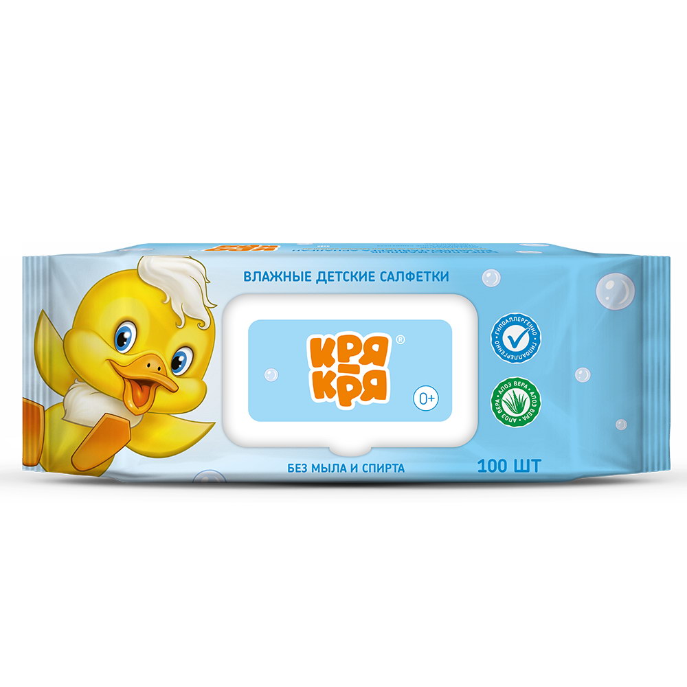 КРЯ КРЯ САЛФЕТКИ ВЛАЖНЫЕ N100 ДЕТСКИЕ АЛОЭ ВЕРА - Добрая аптека