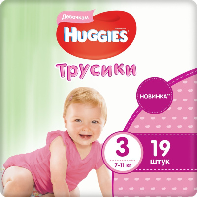 ХАГГИС ТРУСИКИ ДЛЯ ДЕВОЧЕК 3 (7-11кг) N19 - Добрая аптека