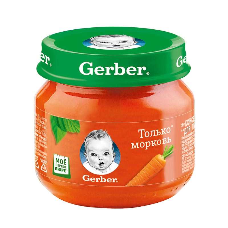 Пюре гербер морковь с 4 мес 80г Пюре гербер морковь с 4 мес 80г - Добрая аптека