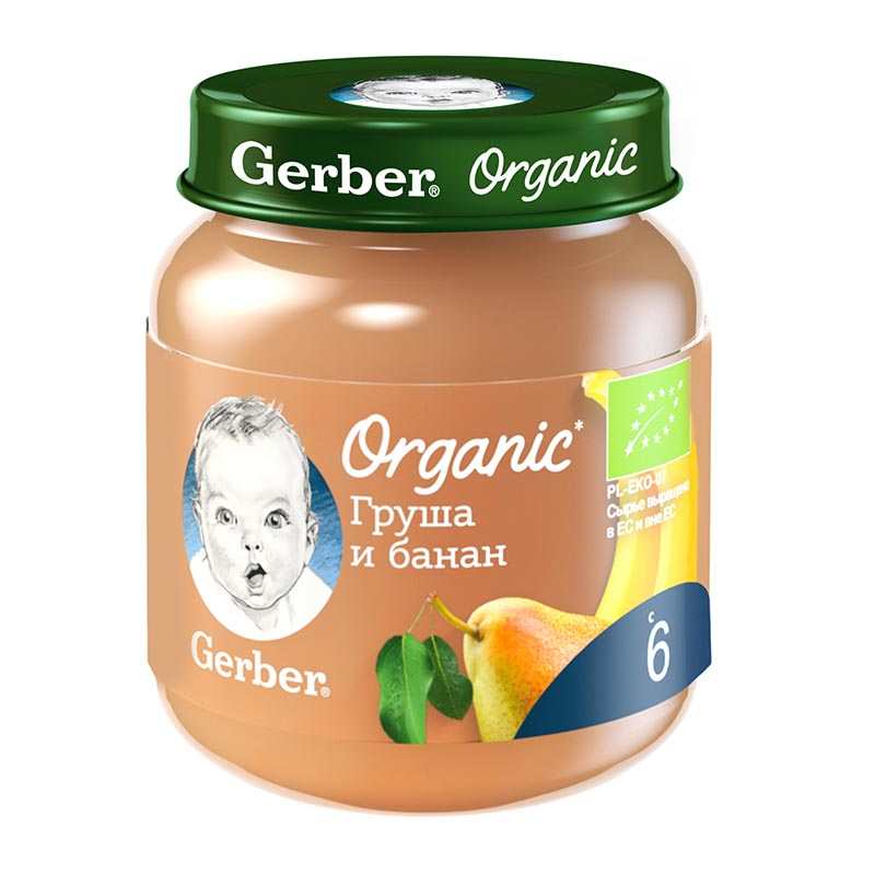 Гербер ОРГАНИК пюре детское груша банан125г Гербер ОРГАНИК пюре детское груша банан125г - Добрая аптека