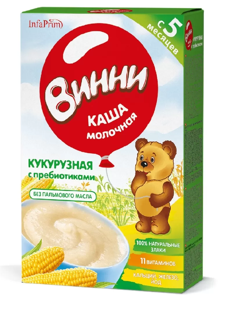 Винни каша молочная кукурузная с пребиотиками 220г. Винни каша молочная кукурузная с пребиотиками 220г. - Добрая аптека