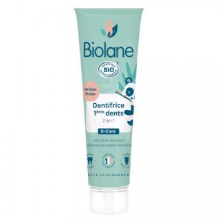 BIOLANE ЗУБНАЯ ПАСТА 50мл ОРГАНИЧ ПЕРВ ЗУБ КЛУБНИКА 0-3ЛЕТ - Добрая аптека