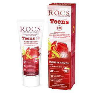 Rocs Зубная паста Teens вкус актив дня Кола и Лимон 74г - Добрая аптека