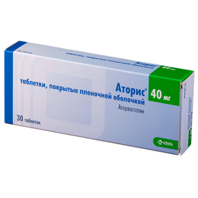 АТОРИС 40мг N30 таб п.п.о. АТОРИС 40мг N30 таб п.п.о. - Добрая аптека