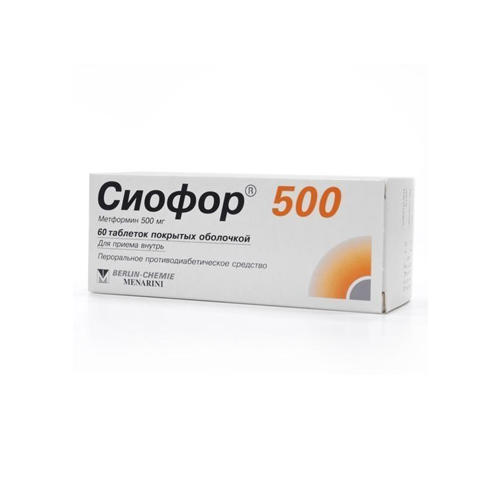 СИОФОР 500 500мг N60 таб п.п.о. - Добрая аптека