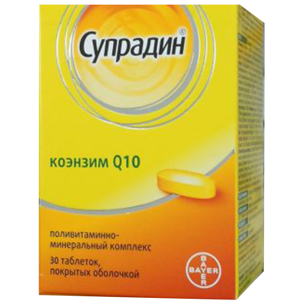 СУПРАДИН КОЭНЗИМ Q10 N30 таб п.о. СУПРАДИН КОЭНЗИМ Q10 N30 таб п.о. - Добрая аптека