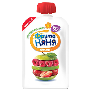 ФРУТОНЯНЯ ДЕСЕРТ 90г ЯБЛОКО КЛУБНИКА МАЛИНА 7МЕС.+ ФРУТОНЯНЯ ДЕСЕРТ 90г ЯБЛОКО КЛУБНИКА МАЛИНА 7МЕС.+ - Добрая аптека