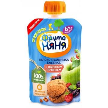 ФН 90гр Пюре из яблок,земляники и ежевики с овс печен ФН 90гр Пюре из яблок,земляники и ежевики с овс печен - Добрая аптека