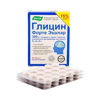 Глицин форте эвалар 300мг таб №60 - Добрая аптека