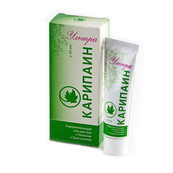КАРИПАИН УЛЬТРА 30мл гель д/тела С ПАПАИН И ТРАНСКУТОЛОМ КАРИПАИН УЛЬТРА 30мл гель д/тела С ПАПАИН И ТРАНСКУТОЛОМ - Добрая аптека