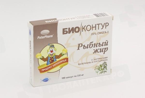 Рыбный жир валер/пустырн.капс.0.3г №100 - Добрая аптека