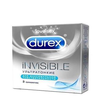 DUREX ПРЕЗЕРВАТИВЫ N3 ИНВИЗИБЛ УЛЬТРАТОНКИЕ - Добрая аптека
