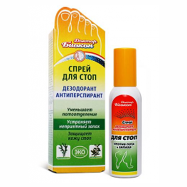 Доктор Биокон Спрей дезодорант-антиперспирант для стоп 100мл REL1 Доктор Биокон Спрей дезодорант-антиперспирант для стоп 100мл REL1 - Добрая аптека