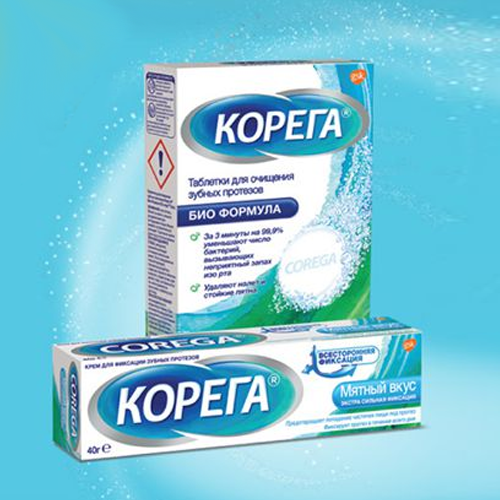 Корега Набор крем д/фикс протезов Extra strong (мята) 40мл+таб №30 Корега Набор крем д/фикс протезов Extra strong (мята) 40мл+таб №30 - Добрая аптека