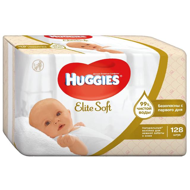Huggies Elite Soft детские влажные салфетки №128 Huggies Elite Soft детские влажные салфетки №128 - Добрая аптека