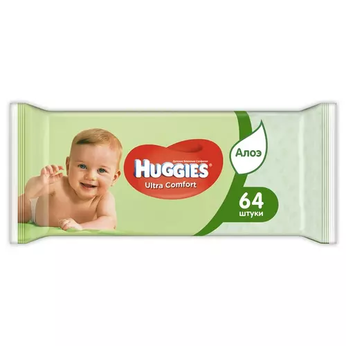 Huggies Ultra Comfort детские влажные салфетки №64 - Добрая аптека