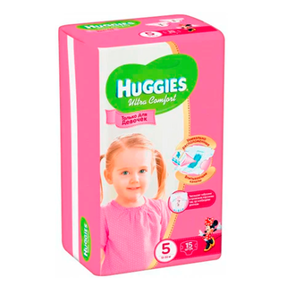 ХАГГИС УЛЬТРА КОМФОРТ ПОДГУЗНИКИ Д/ДЕВ 5(12-22кг) N15 - Добрая аптека