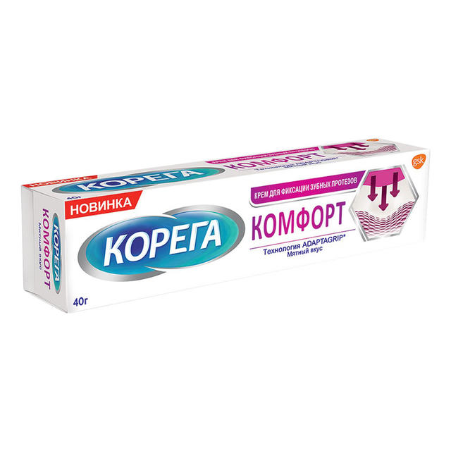 Корега крем комфорт д/фикс зубных протезов 40г Корега крем комфорт д/фикс зубных протезов 40г - Добрая аптека
