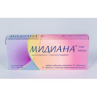 МИДИАНА 3мг/0.03мг N21 таб п.п.о. МИДИАНА 3мг/0.03мг N21 таб п.п.о. - Добрая аптека