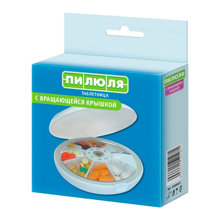 ТАБЛЕТНИЦА-КОНТЕЙНЕР ПИЛЮЛЯ 2198 НА 7 ДНЕЙ С ВРАЩ КРЫШ - Добрая аптека