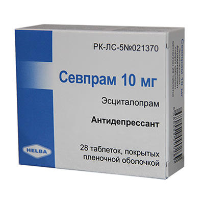 СЕВПРАМ 10мг N28 таб п.п.о. СЕВПРАМ 10мг N28 таб п.п.о. - Добрая аптека