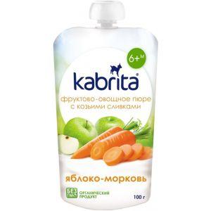 Kabrita Фруктово-овощное пюре с козьими сливками Яблоко-Морковь 100г Kabrita Фруктово-овощное пюре с козьими сливками Яблоко-Морковь 100г - Добрая аптека