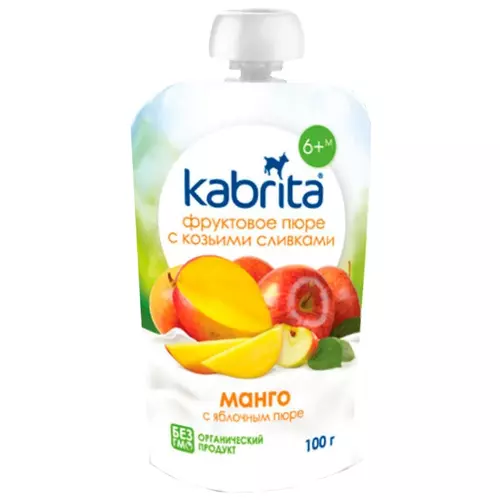 Kabrita Фруктовое пюре с козьими сливками Манго с яблочным пюре Kabrita Фруктовое пюре с козьими сливками Манго с яблочным пюре - Добрая аптека