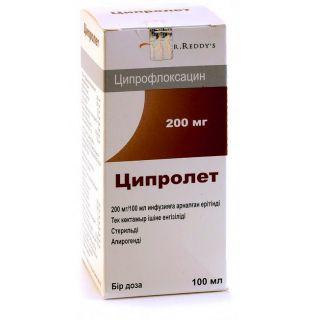 ЦИПРОЛЕТ 200мг/100мл 100мл р-р д/инф - Добрая аптека