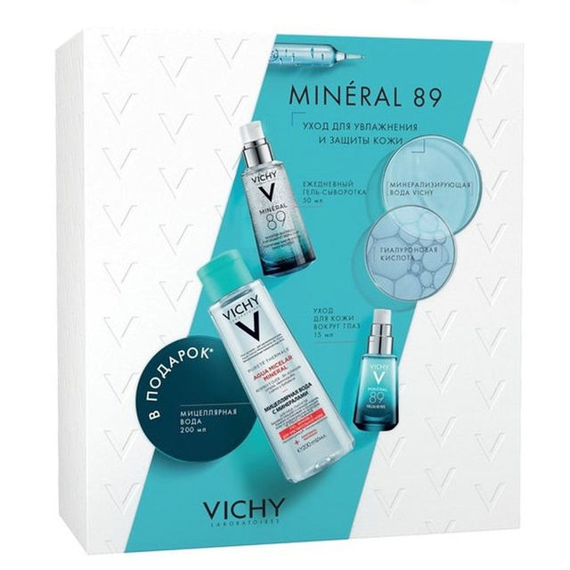 Vichy Минерал 89 гель-сыворотка 50мл+вокруг глаз 15мл+мин лосьон 200мл Vichy Минерал 89 гель-сыворотка 50мл+вокруг глаз 15мл+мин лосьон 200мл - Добрая аптека